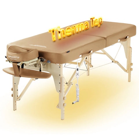 Master Massage 30'' Phoenix Heating Portable Massage Table Package with Therma - Top® - Adjustable Heating System - GreenLife - Electric Massage Bed