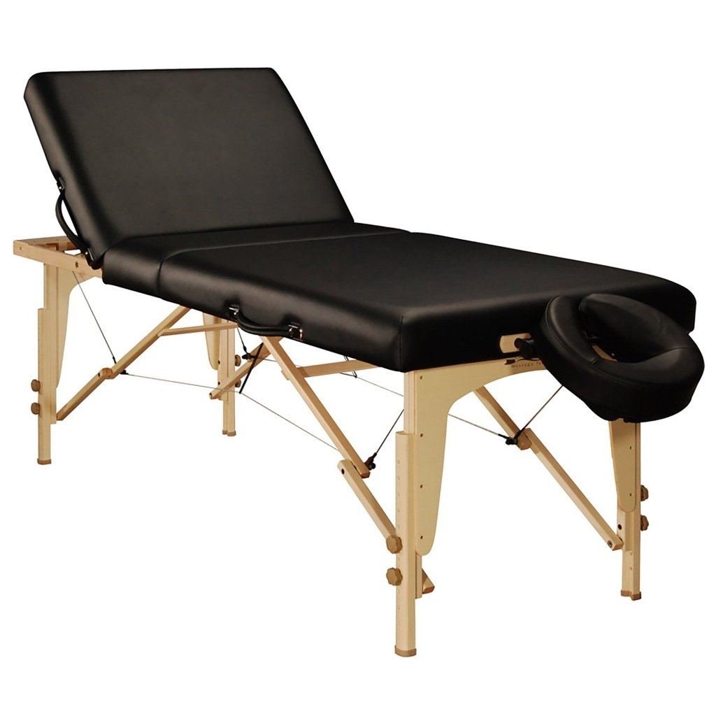 Master Massage 30'' Midas Tilt Portable Massage Table Package Backrest Liftback Tattoo and Salon Table black - GreenLife - Massage Tables