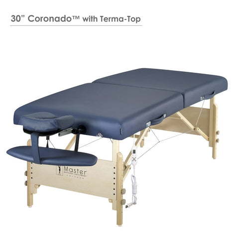 Master Massage 30'' CORONADO SALON Portable Massage Table Package with Lift Back Action & 3inch of High - density Multi - Layer Small Cella Foam (Royal Blue) - GreenLife - Massage Tables