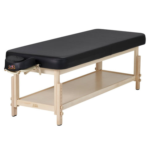 Master Massage 30" Harvey Comfort Stationary Salon Massage Tables - Black - GreenLife - 