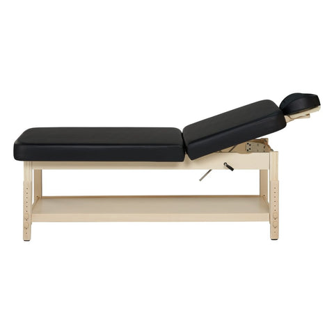 Master Massage 30" Harvey Tilt Stationary Massage Table two section Tilting Backrest Spa Salon Bed - Black - GreenLife - Stationary Massage Table