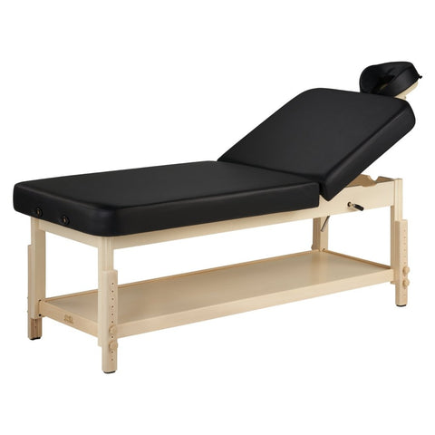 Master Massage 30" Harvey Tilt Stationary Massage Table two section Tilting Backrest Spa Salon Bed - Black - GreenLife - Stationary Massage Table