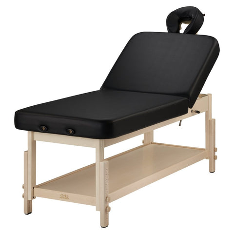 Master Massage 30" Harvey Tilt Stationary Massage Table two section Tilting Backrest Spa Salon Bed - Black - GreenLife - Stationary Massage Table