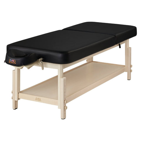 Master Massage 30" Harvey Tilt Stationary Massage Table two section Tilting Backrest Spa Salon Bed - Black - GreenLife - Stationary Massage Table