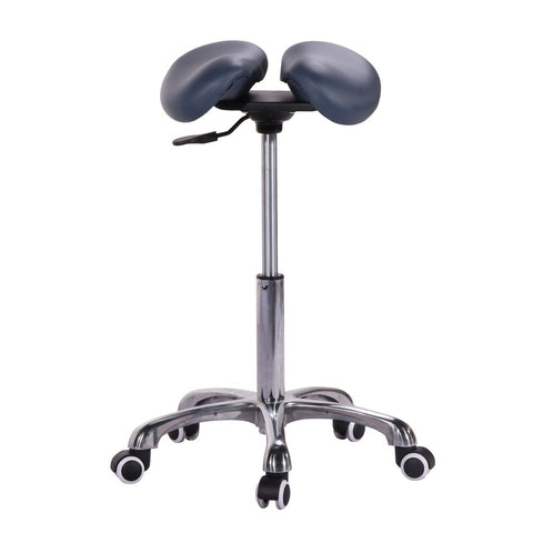 Master Massage Berkeley Ergonomic Posture Saddle Chair - Two - Part Saddle Stool - Hydraulic Swivel Rolling Seat Stool with Adjustable Title Angle and Height - Aluminum Base with Rubber Wheel Casters - Black (2 Color Options) - GreenLife - Massage Chair