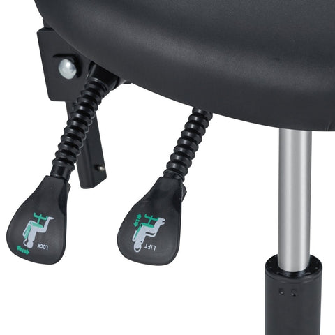 Master Massage Berkeley Ergonomic Saddle Stool - Two Split Part Seat Stool Hydraulic Swivel Rolling Seat & Saddle Posture Correction Chair Seat with Backrest and Adjustable Title Angle and Height Black (2 Color Options) - GreenLife - Massage Chair