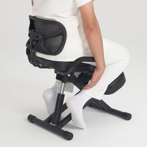 Master Massage Ergonomic Kneeling Chair with Back Support for Office - Posture Chair with Angled Seat and Backrest for Home and Office - Posture Correction Stool - Improve Your Posture - GreenLife - Massage Chair