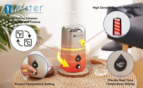 Master Single Bottle Massage Oil Warmer Lotion Warmer Dispenser Heated for Body Cream Heating Device for Massage Therapy & Personal Use - Quick Oil & Lotion Warmer Heats up - GreenLife - Accessories