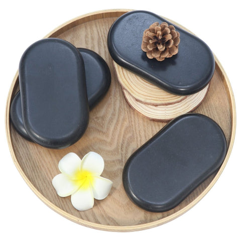 Master Massage XX Extra Large Flat Ovular Basalt Hot Massage Stone 4 piece Pack 6inch X 3.4inch X 1.1inch Rock - GreenLife - Hot Stone