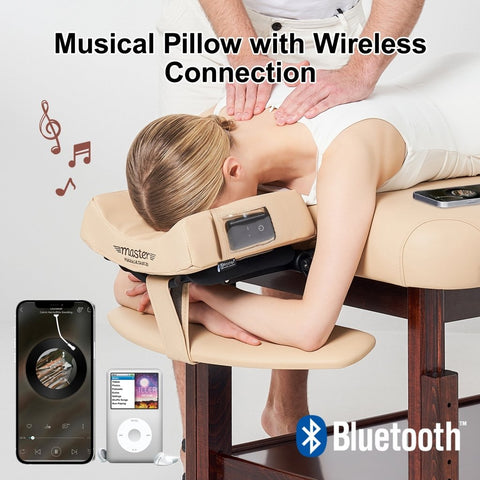 MusicMasterHigh Fidelity Sound Ergonomic Dream Face Cushion - Bluetooth Music Massage Pillow - Cream - GreenLife - Accessories