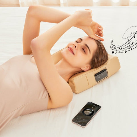 MusicMasterHigh Fidelity Sound Ergonomic Dream Face Cushion - Bluetooth Music Massage Pillow - Cream - GreenLife - Accessories