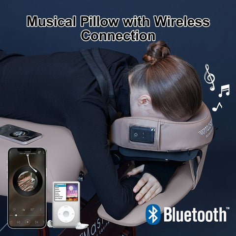 MusicMasterHigh Fidelity Sound Ultra Plush Face Cushion - Bluetooth Music Massage Pillow - Otter Color - GreenLife - Accessories