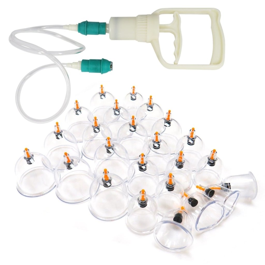 Kang Zhu Vacuum Suction Cupping Therapy Kit - 12 Cups - GreenLife - Massage Supplies