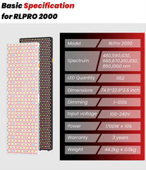 9 Waves 1152pcs LED dual Chips 1060nm Red Light Therapy Panel for Clinic Full-Body