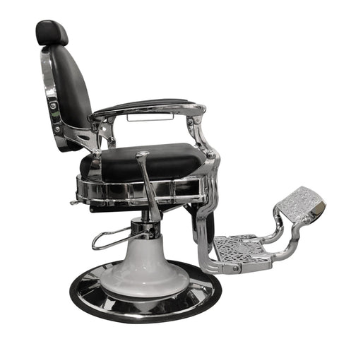 Flat-style back & seat Barber chair with sliver metal frame A601