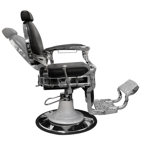 Flat-style back & seat Barber chair with sliver metal frame A601