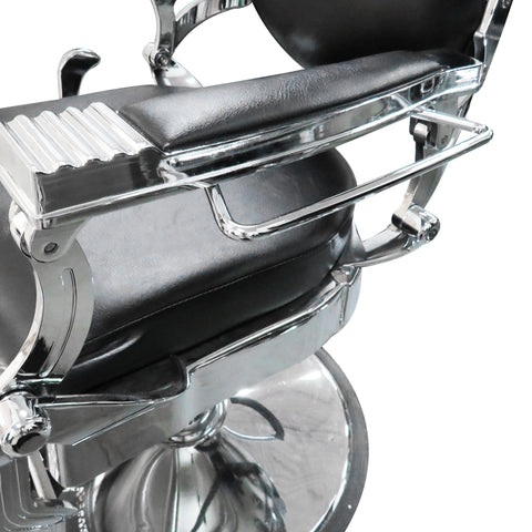 Flat-style back & seat Barber chair with sliver metal frame A601