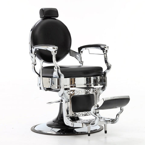 Flat-style back & seat Barber chair with sliver metal frame A601