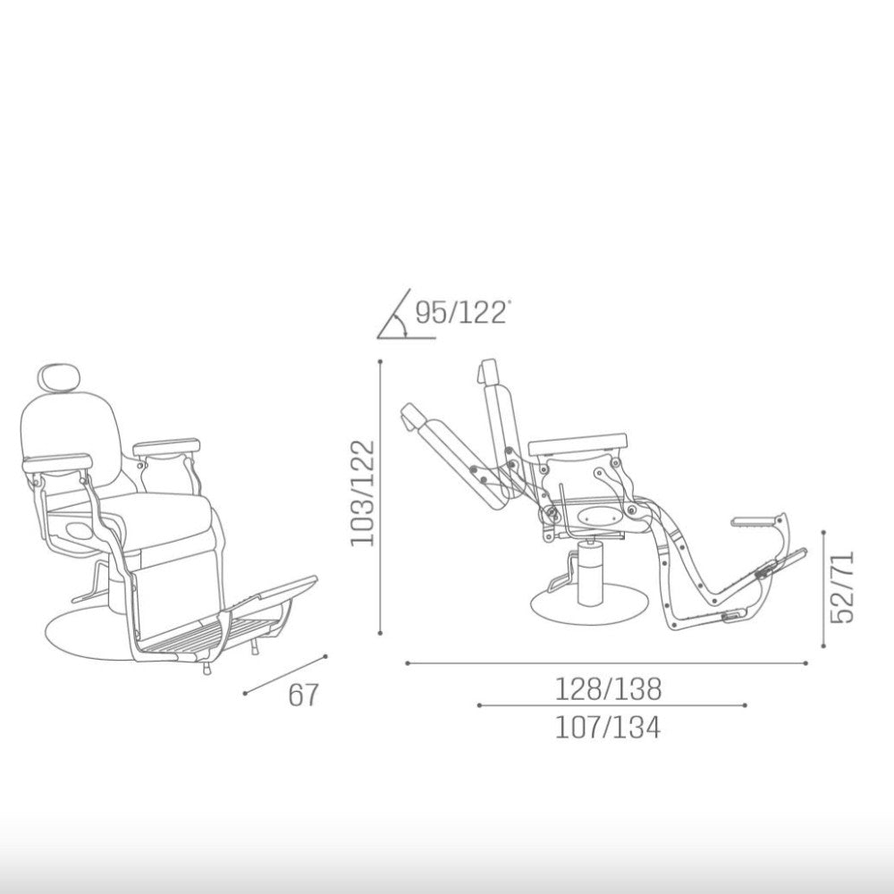 Salon Ambience® Premier Italian Barber Chair for Hairdresser SH/279-6 - Made in Italy - Greenlife - Barber Chair