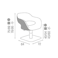 Salon Ambience Vanessa - ltalian Styling chair for Hairdresser SH/317-4 - Made in Italy - Greenlife - Styling Chair