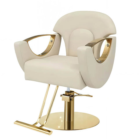 Modern All Purpose Hydraulic Styling Chair with Gold Stainless steel flat chassis - Greenlife - Styling Chair
