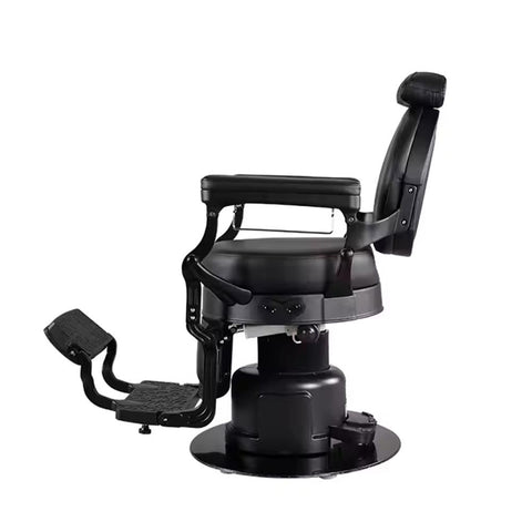 H.Master® Radiant-11  2-motor Electric Barber Chair Anitique Retro Italian Style Black - Greenlife - Barber Chair