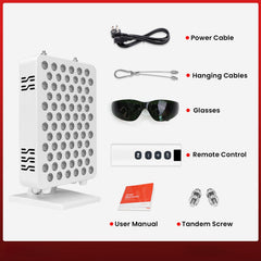 PRO100 72pcs LED dual Chips 8 Waves Desktop Led Red Light Therapy Machine Panel With Bluetooth & App Alarm Clock