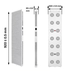 300MAX 288pcs LED dual Chips 8/9 Waves Led Red Light Therapy Machine Panel