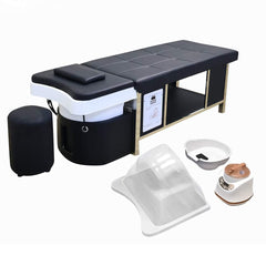 SalonLand Thai Head Spa Shampoo Bed - Stainless Steel frame with Ceramic Head Basin - Optional Foot Basin - GreenLife - Shampoo Unit