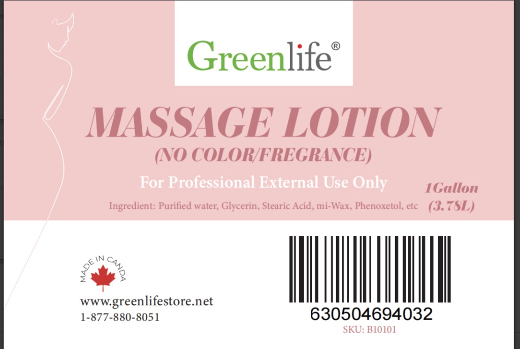 Massage Lotion (No Color, No Fragrance) 1 Gallon (3.78L) - GreenLife - Massage Lotion