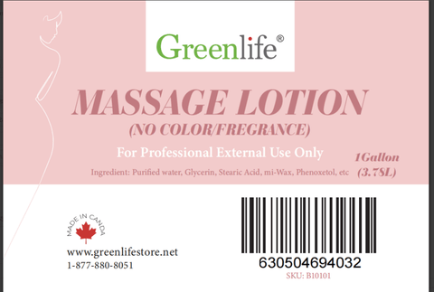 Massage Lotion (No Color, No Fragrance) 1 Gallon (3.78L) - GreenLife - Massage Lotion