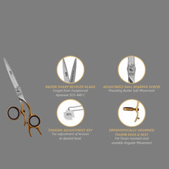 Bpx Katachi 400 Swivel Cutting Scissors (Golden & Steel) K4C-6