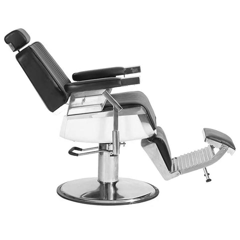 Hydraulic Luxury Barber Chair FR - 58007 - SL (Black & White) - GreenLife - Barber chair