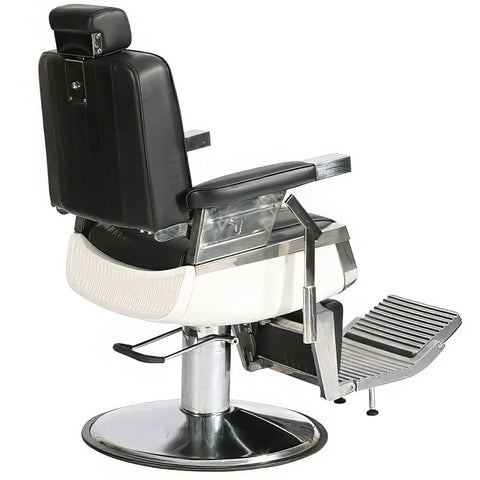 Hydraulic Luxury Barber Chair FR - 58007 - SL (Black & White) - GreenLife - Barber chair