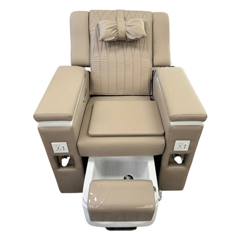 Electric Massage Pedicure Chair Foot Spa Sofa - with Wide Tap Handle Beige - Grey Color - GreenLife - Pedicure Chair