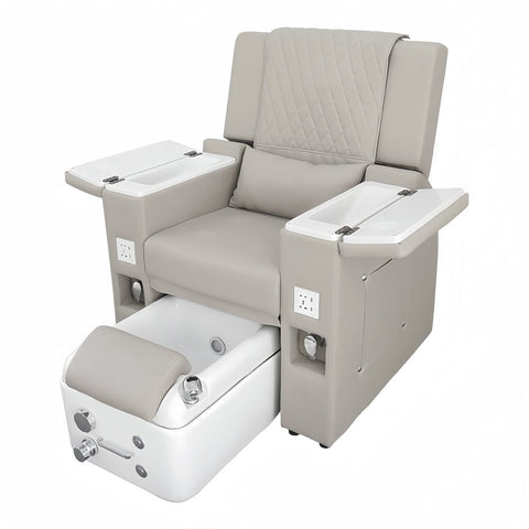 Electric Massage Pedicure Chair Foot Spa Sofa - with Wide Tap Handle Beige - Grey Color - GreenLife - Pedicure Chair