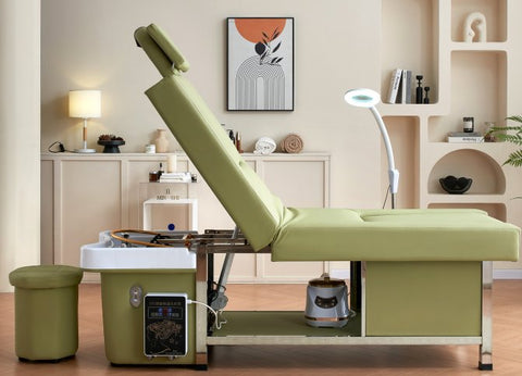 Luxury Multifunctional Pedicure and Massage Table with Backwash Shampoo Sink - GreenLife - Pedicure Chair