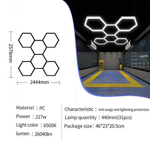 Custom Multi-Grid Honeycomb LED Light for Salon Ambiance - Greenlife - LED Light