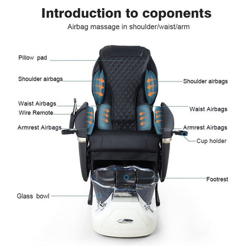 Greenlife Luxury Spa Massage Pedicure Chair 8613 for Nail Salon- Greenlife - Pedicure Chair