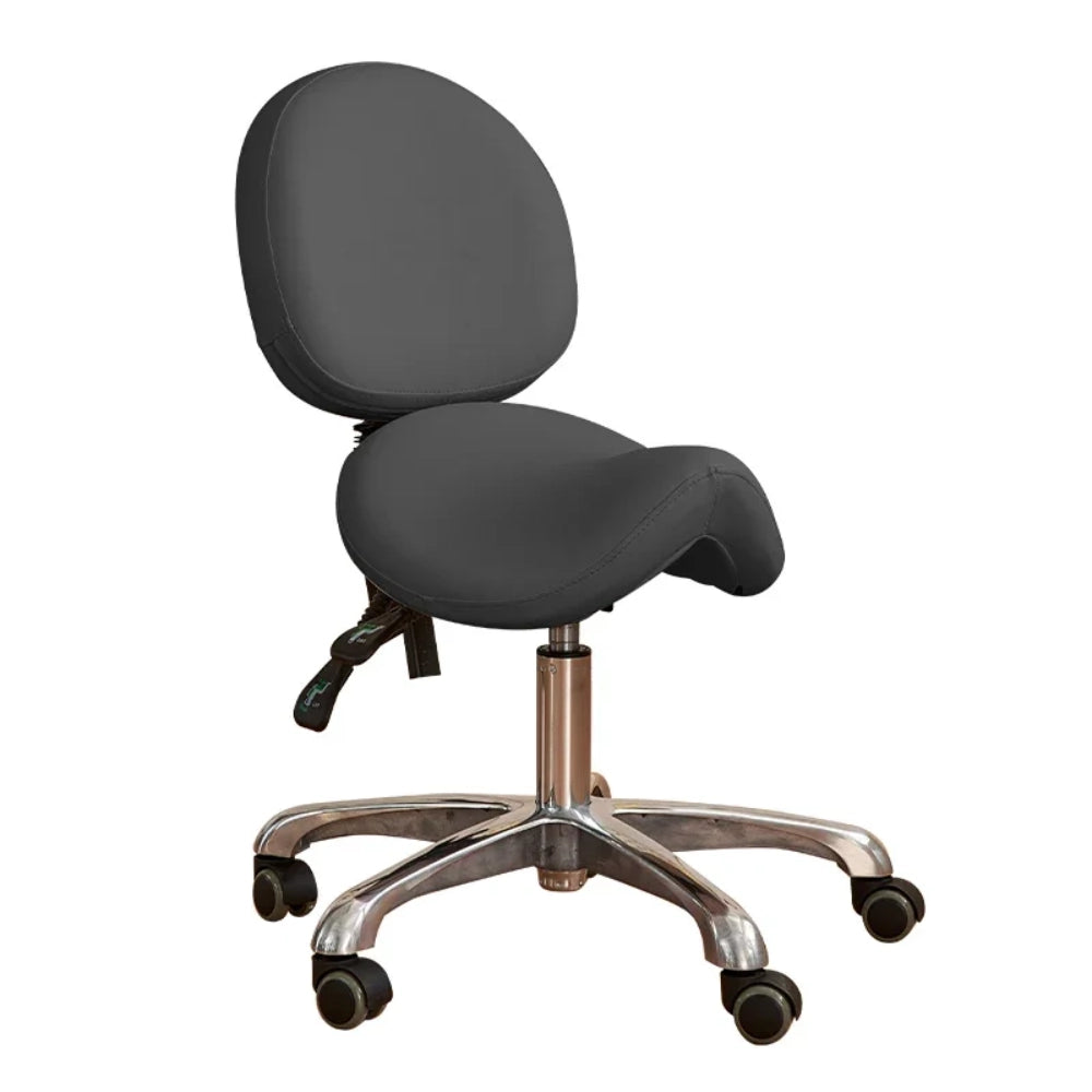 Ergonomic Saddle Stool with Backrest