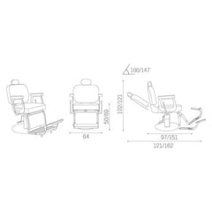 Salon Ambience Elite Professional Barber Chair SH/268 & SH/278 - Made in Italy