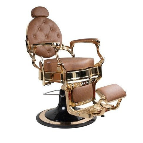 Greenlife® Throne Gold Antique Luxury Heavy - Duty Swivel Barber Chair Black & Gold - GreenLife - Barber Chair