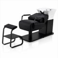 Shampoo Backwash Unit Bed Ceramic Sink - black