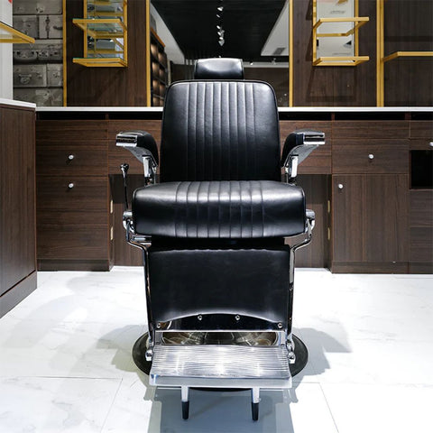 H.Master ® Vintage Barber Chair Reclining Chair with Adjustable Backrest - GreenLife - Barber Chair