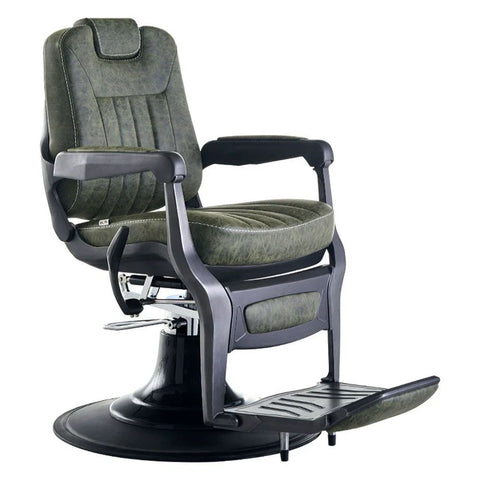 H.Master® Vintage Barber Chair Reclining Chair with Backrest - GreenLife - Barber Chair