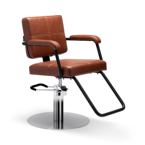 Lanvain Blake Hair Salon Styling Chairs 63 - 1 Round stainless steel - GreenLife - Barber Chair