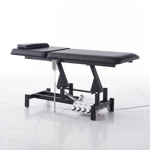 2 - Motor Electric Massage Table Built - in Foot Pedal with 4 Wheels & Paper Roll Holder - GreenLife - Electric massage table