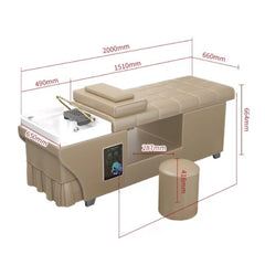 Premium Thai Shampoo Bed – Ceramic Head Basin, wood Frame, with Steam Function & Bonus Water Pump - GreenLife - Shampoo Unit