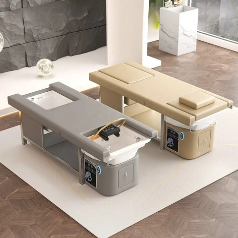 SalonLand High - grade Thai Head SPA Shampoo Bed with Ceramic Basin & Power lift backrest & foot bath - GreenLife - Shampoo Unit