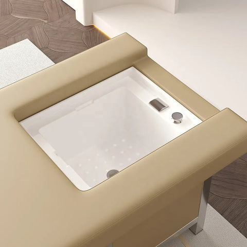 SalonLand High - grade Thai Head SPA Shampoo Bed with Ceramic Basin & Power lift backrest & foot bath - GreenLife - Shampoo Unit